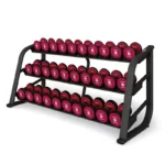 Dumbbell rack 220 cm rubberised – 3 floors